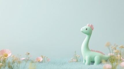 Space Pastel Green View Meadow Text Prehistoric Baby