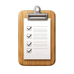 Checklist on Wooden Clipboard with Checkmarks  