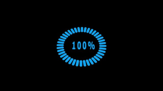 Circle percentage diagrams 100% ready to use for web design,Loading icon logo symbol sing black and white silhouette.
