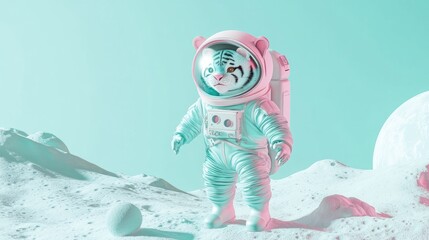 Space Pastel Blue Moment Pink Right Spacesuit Text