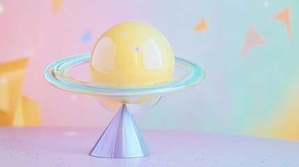 Space Pastel Yellow Moment Stand Model Lavender Glass