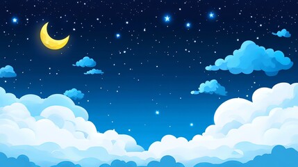 A peaceful night sky filled with stars and wispy clouds capturing the tranquility of space