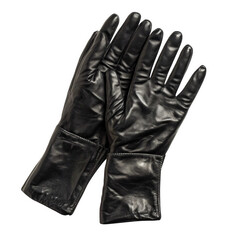 Stylish leather gloves, transparent background