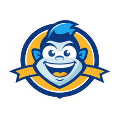 A Playful Vector Character Logo with a Smiling Face