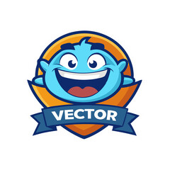 Fototapeta premium A Playful Vector Character Logo with a Smiling Face