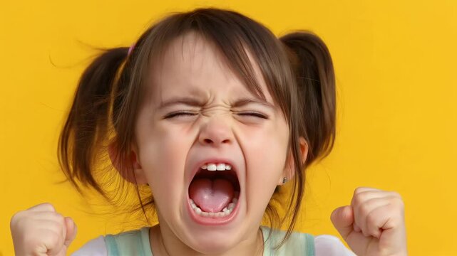 Crying little girl having a tantrum 