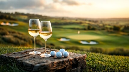 Golf Course Sunset Wine