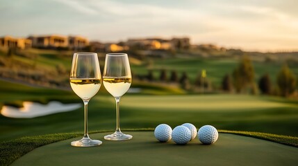 Golf Course Sunset Wine