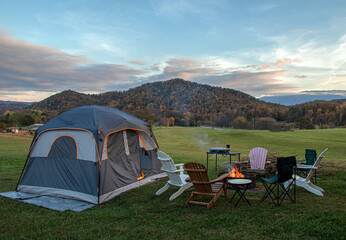 camping in the mountains