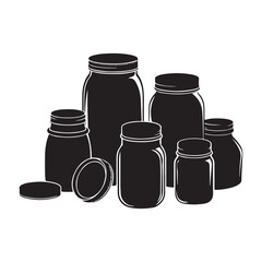 vector illustration of jars