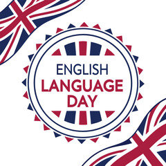 Naklejka premium International English Language day, 23rd April poster vector illustration