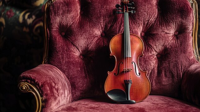 Glossy Viola on Rose Velvet Chair