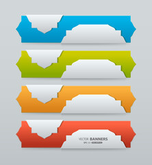 Set of colorful banners template with arabesque element