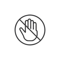 Obraz premium Hand stop sign icon for interface design, warning systems, access control applications, security notifications, prohibition indicators, and safety materials