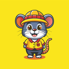 Adorable Rat Mascot Character in a Stylish Hat, Ready for Your Brand