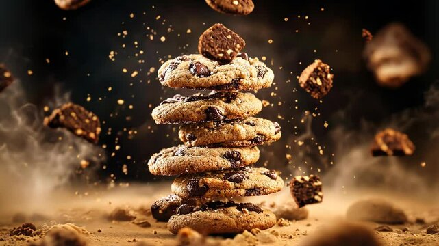Baking cookies dynamic dark background