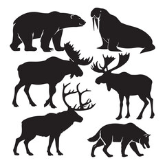 set of animals silhouettes