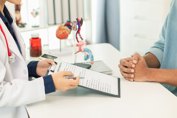 A young man suffering from erectile dysfunction seeks consultation with a specialist to identify...