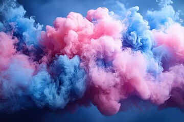 Fototapeta premium Bold Pink and Blue Ink Splashes Collide to Create a Vibrant Display of Color in a Dynamic Interaction on a Flat Surface