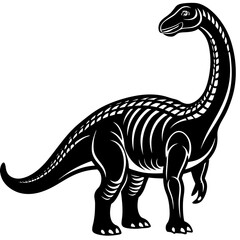 Fototapeta premium Brachiosaurus Skeleton Illustration Vector Design 