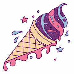 cone ice cream vector illustration