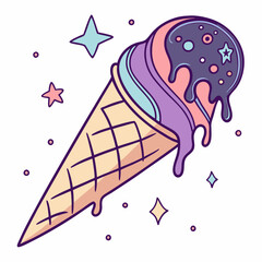 cone ice cream vector illustration