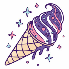 cone ice cream vector illustration