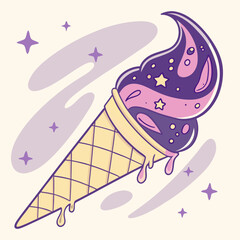 cone ice cream vector illustration