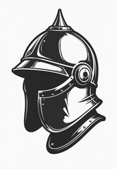 Naklejka premium Profile View of a Medieval Helmet with Neck Guard