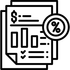 Sales Report icon in Outline Style. Simple Vector Design. Simple Vector Outline Icon
