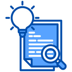 Research icon in Blue Color Style. Simple Vector Design. Simple Vector Flat Icon