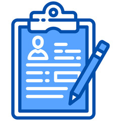 Registration Form icon in Blue Color Style. Simple Vector Design. Simple Vector Flat Icon
