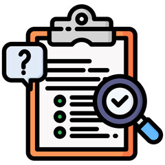 Question icon in Flat Color Style With Outline. Simple Vector Design. Simple Vector Flat Icon