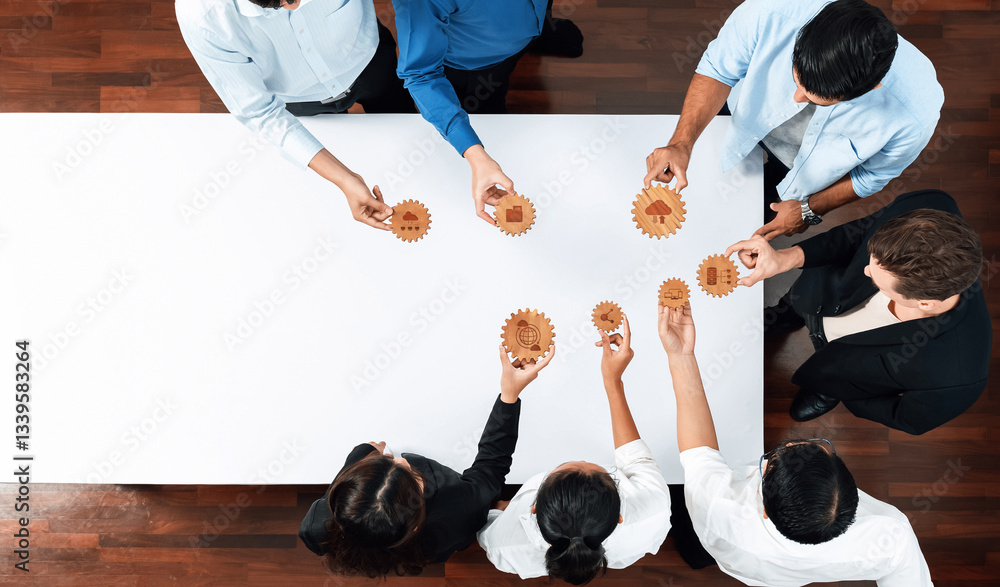 Leinwandbilder collaborative teamwork in a modern office setting with diverse professionals engaging in problem-sol