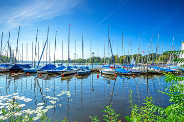 Sailing boats on the Alster river