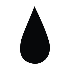 A clean, vector graphic of a black water drop on a white background.