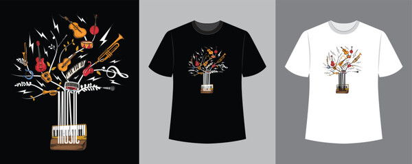music t-shirt design illustration