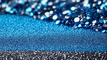 Fototapeta premium Sparkling Blue Glitter Backgrounds, Decorative Texture
