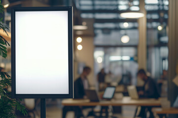 Fototapeta premium Blank Digital Billboard, Coworking Space