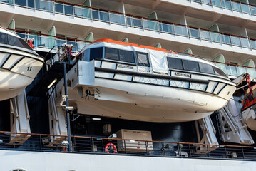 Lifeboat on a cruise ship.