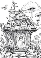 Fantasy Fairy Homes Coloring Pages