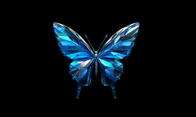 Crystal butterfly low poly nature background with abstract polygonal digital design