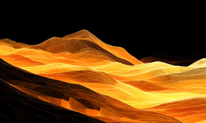 Obraz premium Desert low poly landscape background with abstract polygonal digital design