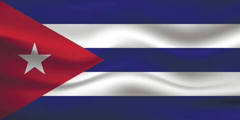 Flag of Cuba. Cuban national symbol in official colors. Template icon. Abstract vector background.