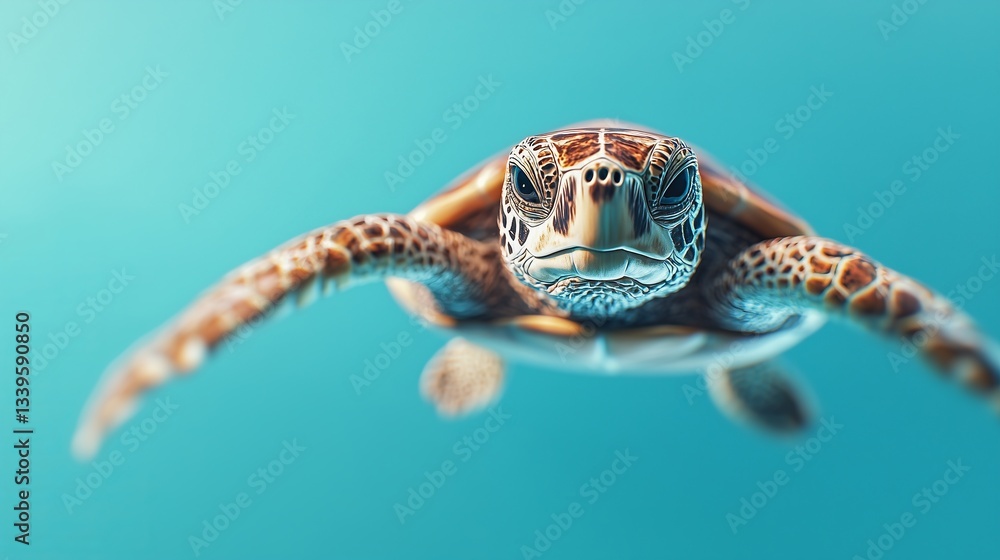 Poster minimalist 3d rendering of a beautiful conch shell