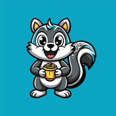 Adorable Squirrel Character Mascot Carrying an Acorn for a Nutty Delight
