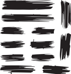 Black brush strock set 