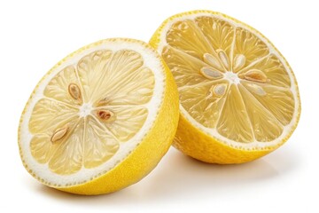 Freshly Cut Lemon Halves on a Bright Surface at Daylight Generative AI