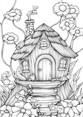 Fantasy Fairy Homes Coloring Pages