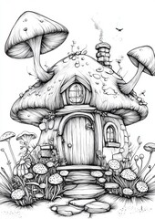 Fantasy Fairy Homes Coloring Pages